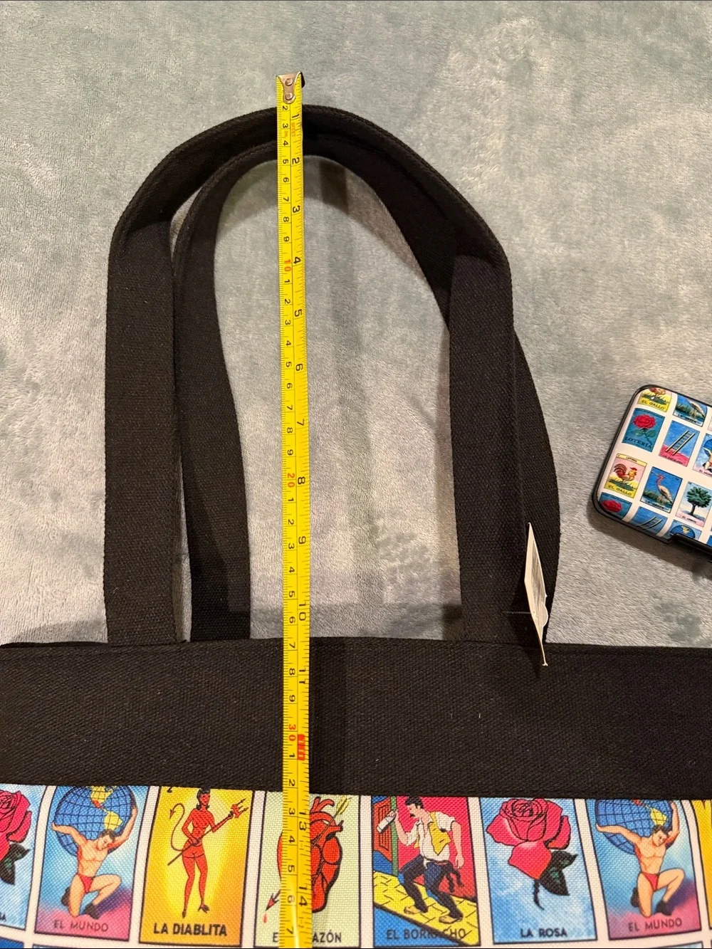Colorful Lotería Print Tote Bag w/ Matching Loteria Card Holder